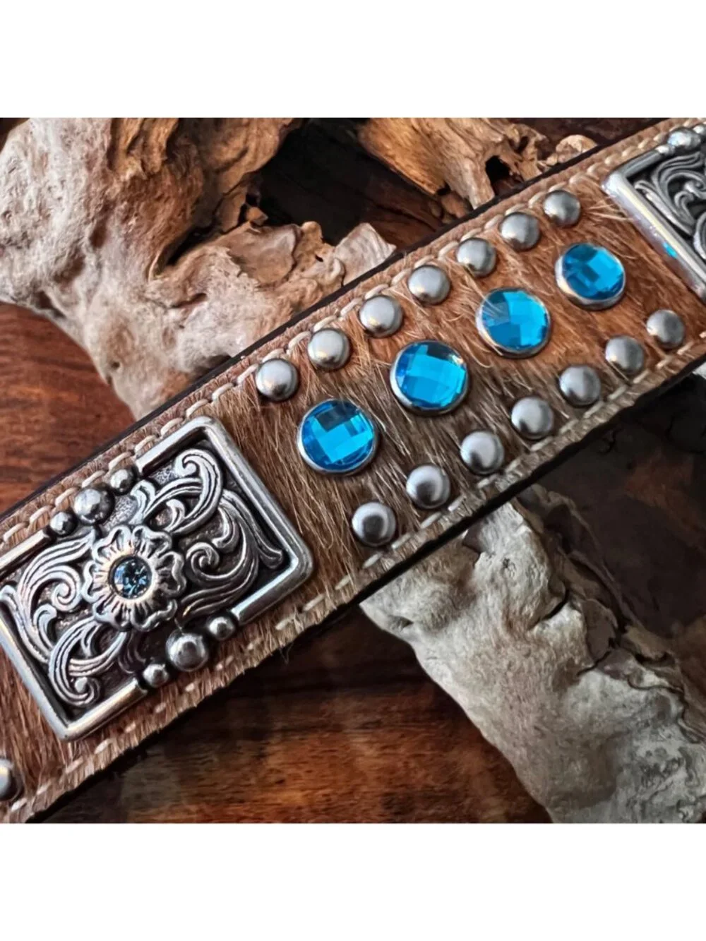 NOCONA BLUE CRYSTALS CONCHOS BELT Tween Child Sz.26